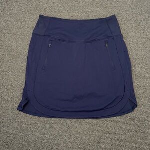 Athleta Fairway Golf Skort 18" Size M Navy Blue Athletic Skirt Tennis Pockets